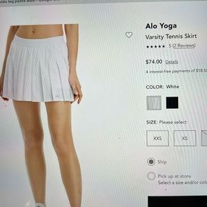 All yoga Varsity tennis skirt XS